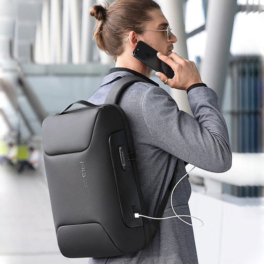 Luxxy Premium Executive Backpack - 15" Laptop Compartment, Waterproof Design, USB Charging Port, and TSA-Approved Lock