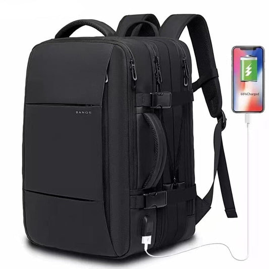 Premium Expandable Travel Backpack - Fits 17" Laptop, Waterproof Design with USB Port
